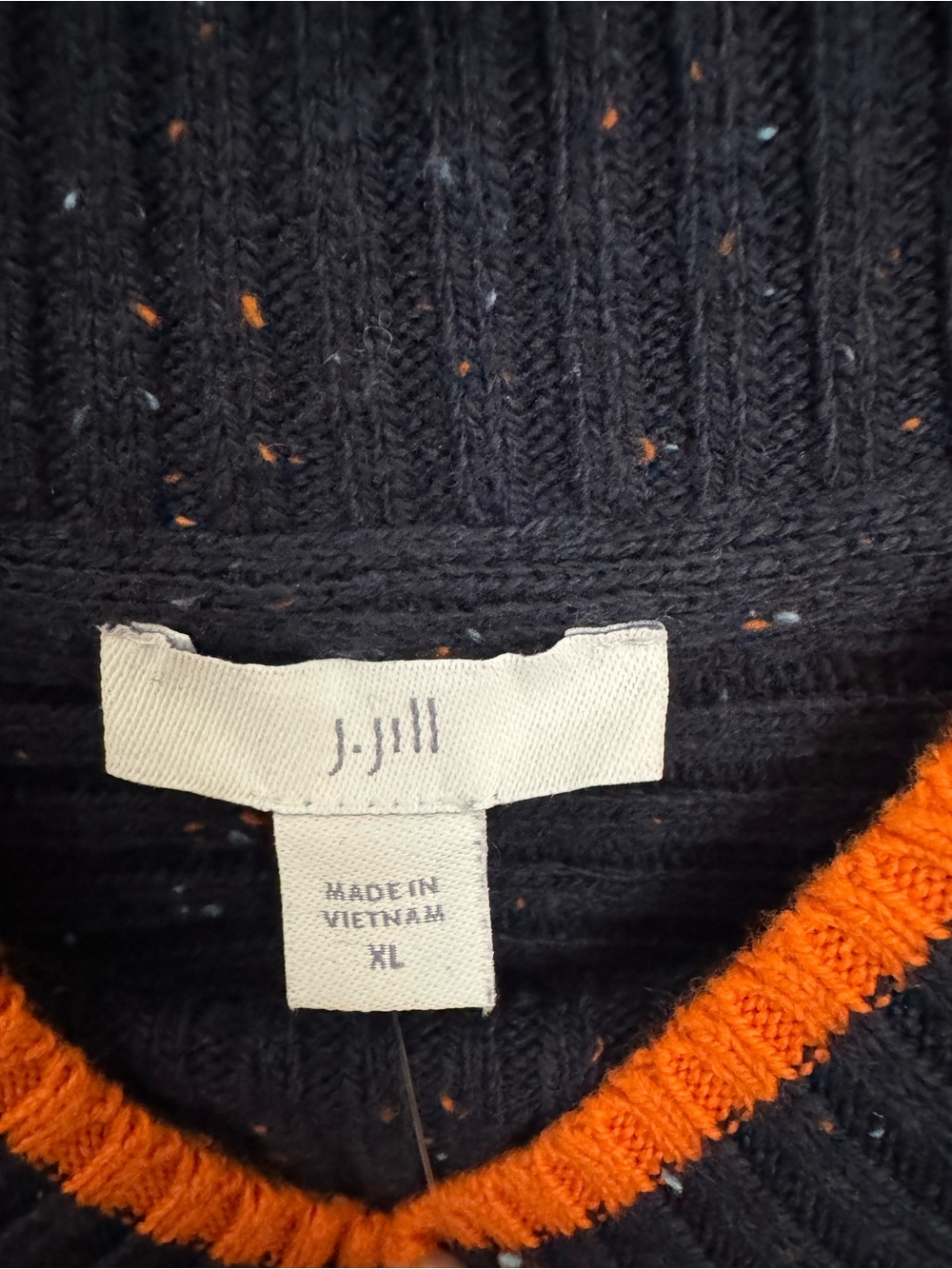 J. Jill Pure Jill Cotton Blend Knit Navy Blue Sweater [Size XL]. NWT - Picture 3 of 13